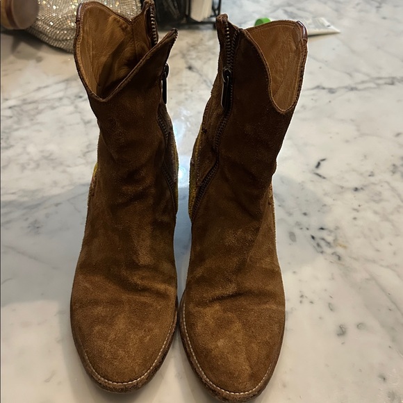 Brown Suede Ankle Boots - Picture 1 of 6